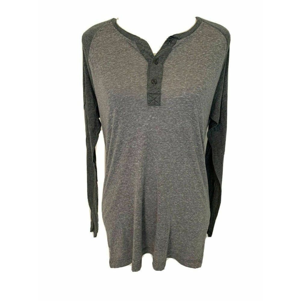Splendid Mills Womens Solid Gray Long Sleeve Top T Shirt Medium